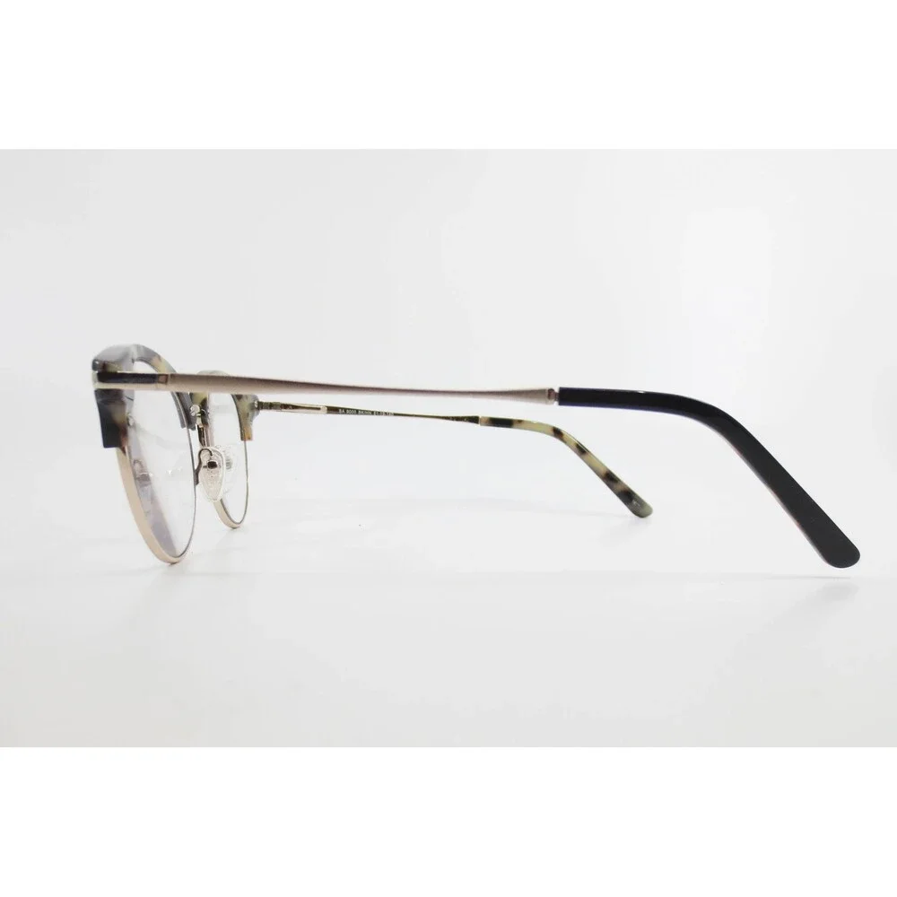 SA 9000 BK/HN Black Horn Browline Clubmaster Eyeglass Frames 51-19-140